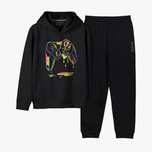 HELLCAT Printed Cotton Blend Hoodie T-shirt and Jogger Trackpant Clothing Set for Boys.