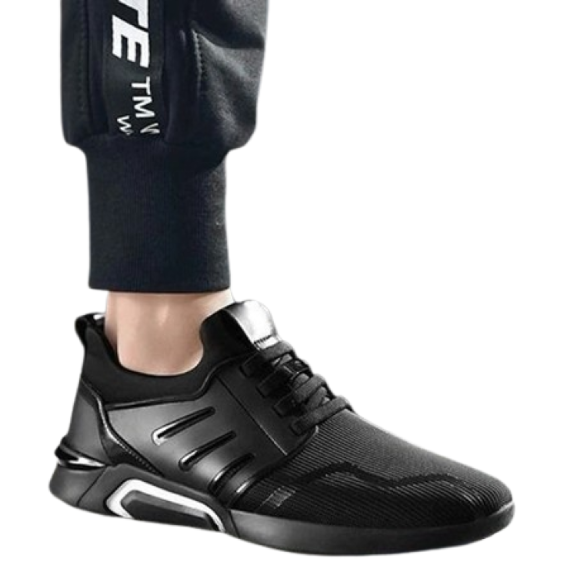 stylish black casual sneakers for  men and running shoes